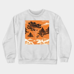 Summer Pine trees in shades of orange, black and creamy white Crewneck Sweatshirt